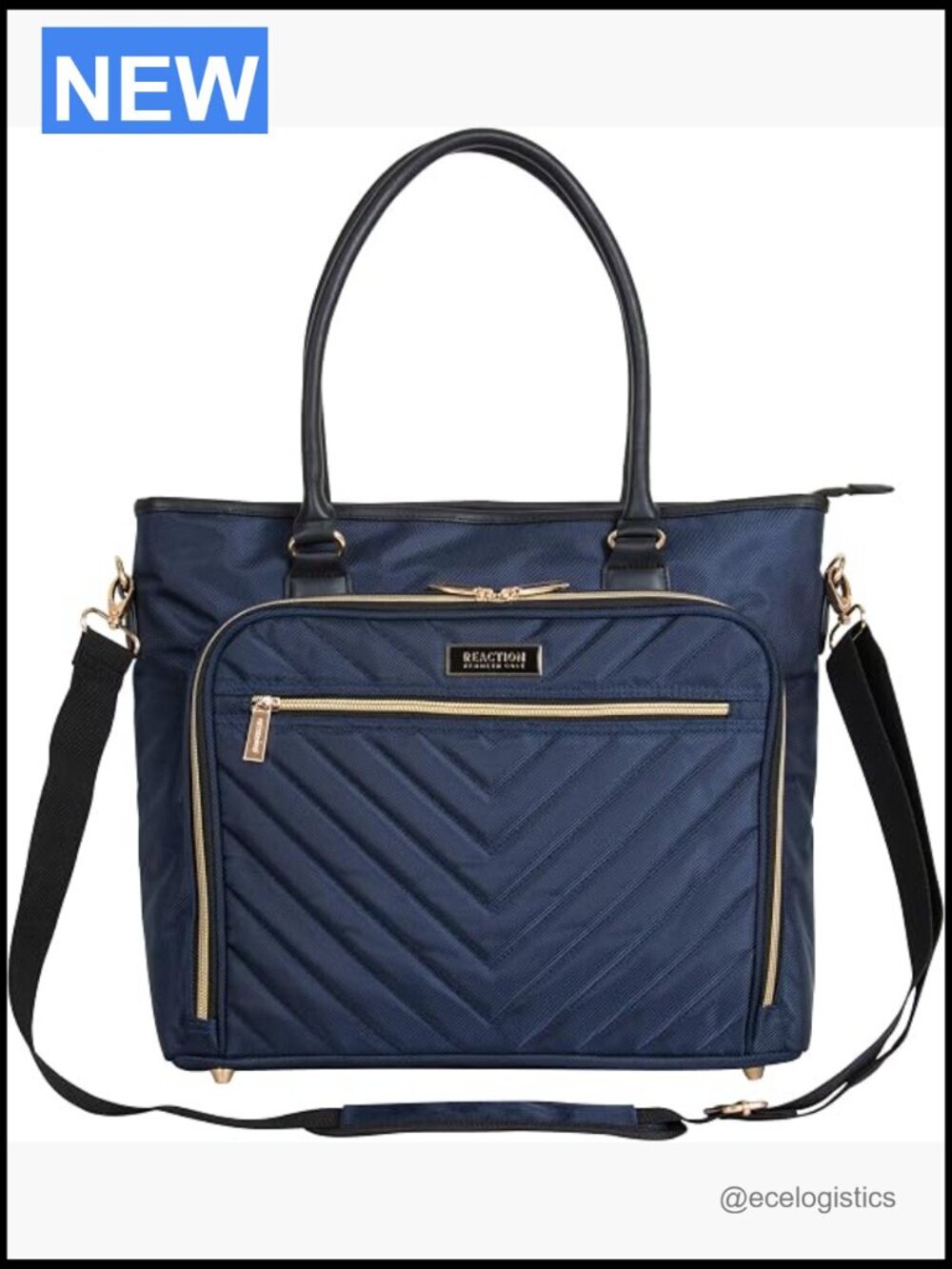 Quilted Chevron 15" Laptop & Tablet Business Tote with Removable Strap